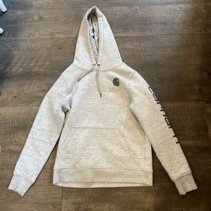 Barely worn Women’s relaxed fit size Medium speckled grey carhartt hoodie